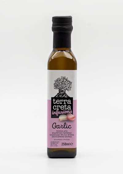 Terra Creta Infusions Garlic, Extra Virgin Olive Oil naturally infused with garlic